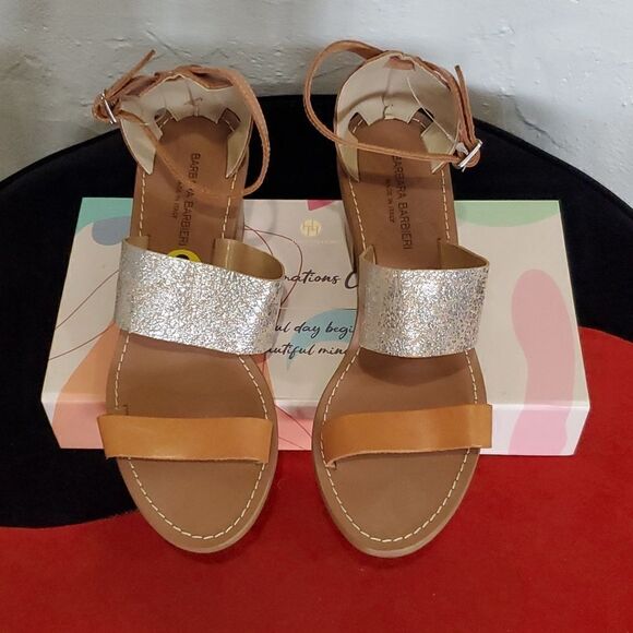 Barbara Barbieri Luxury Leather Heeled Sandals Size 9 - Picture 2 of 11